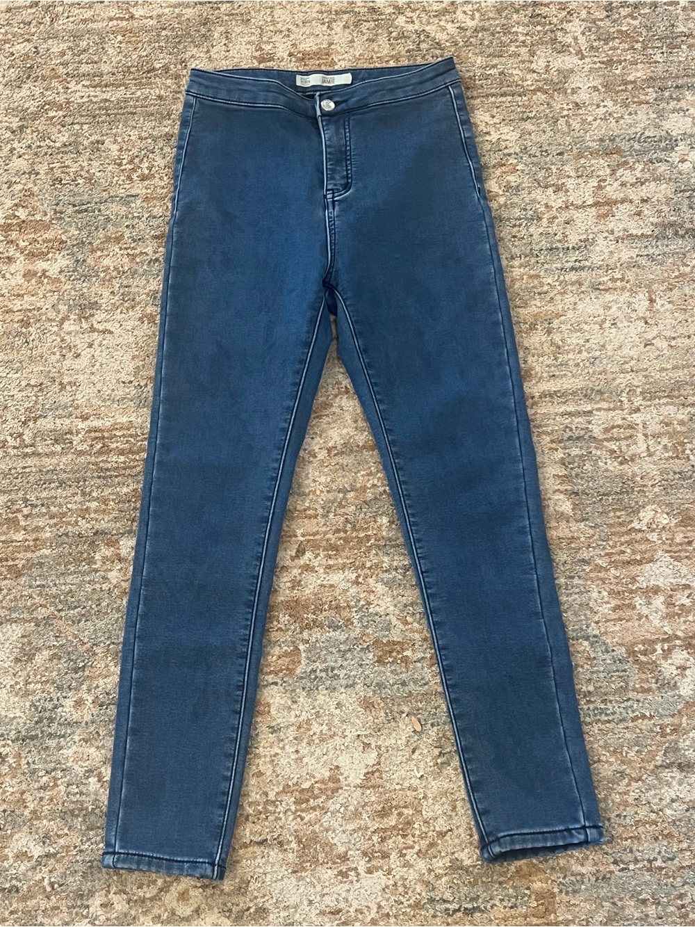 Topshop Dark Blue High-Rise Skinny Jeans